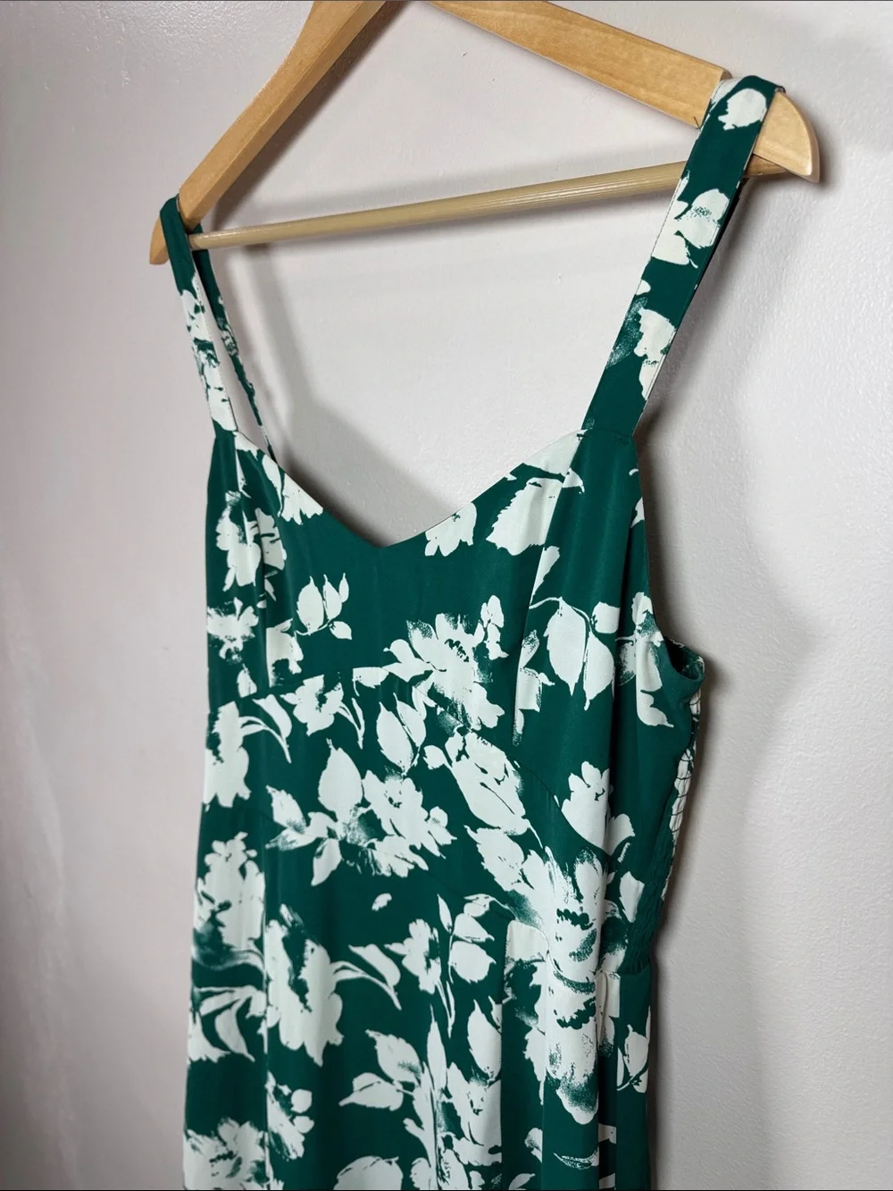 Abercrombie & Fitch floral maxi dress M satin formal tiered green cottagecore